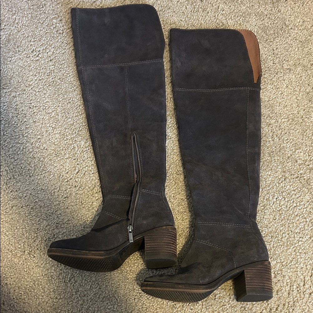 Lucky Brand Dark Gray Over the Knee Boots - Size 6